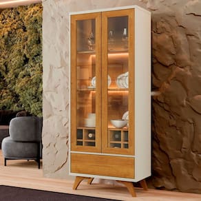 Cristaleira Reflecta 2 Portas Off White - Mavaular