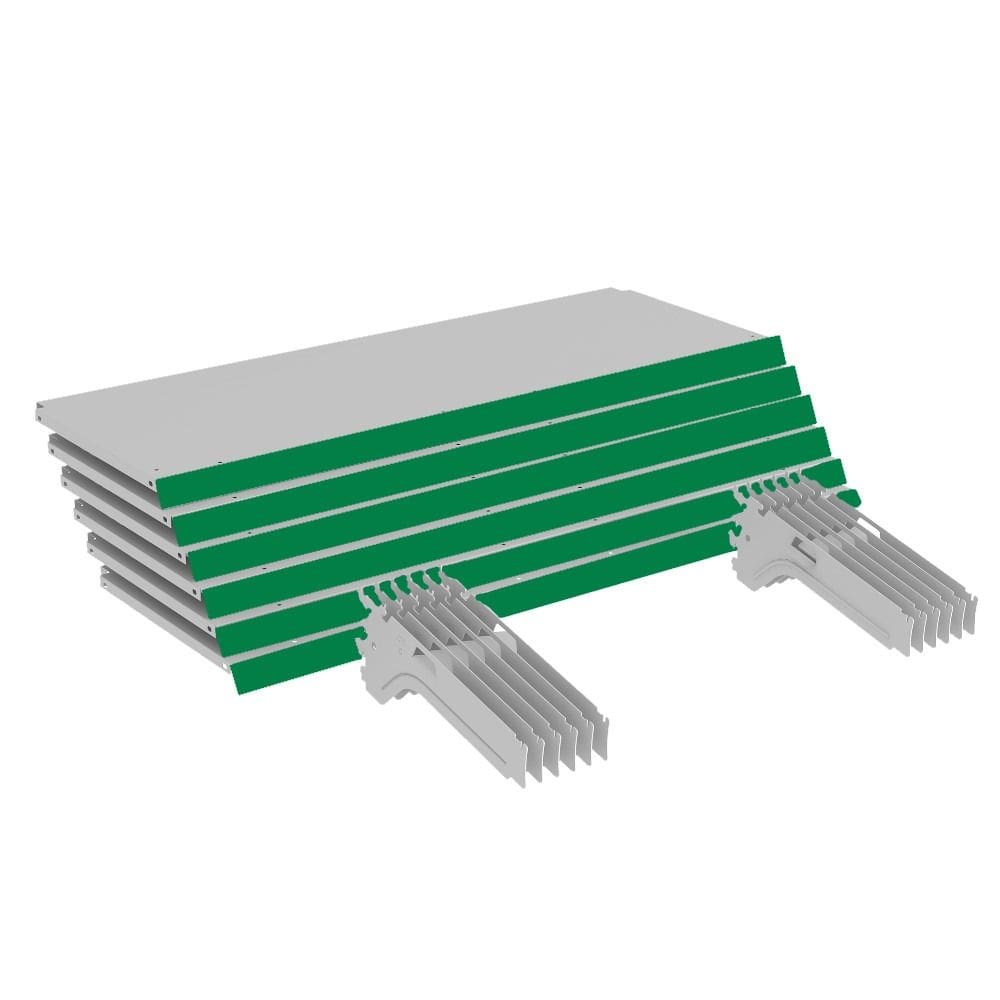 Kit 6 Bandejas Gondola FIT 40 Branco 6X 30x90 Pe Verde