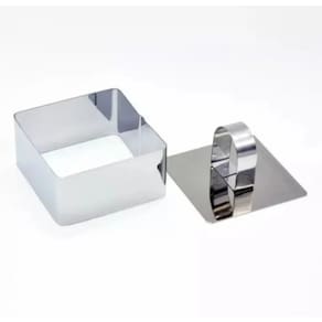 Mini Forma Modeladora Quadrada Em Inox P/ Bolo, Pavê E Pudim