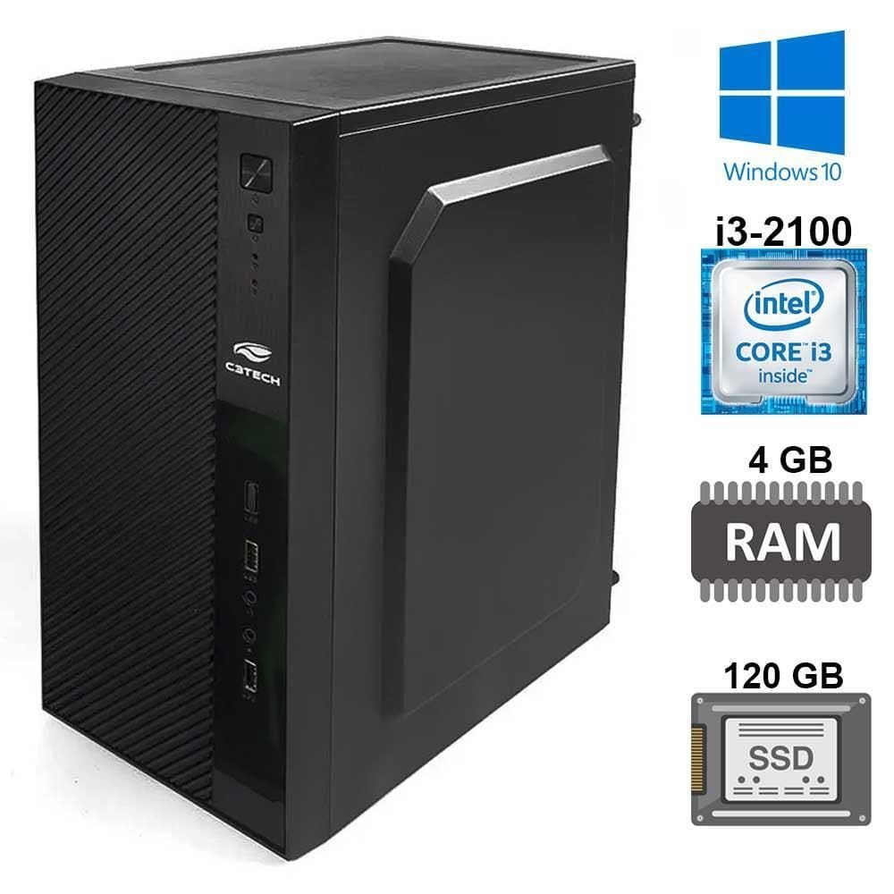 Computador,placa mãe,core i3 2100,ram 4gb ssd 120gb + fonte