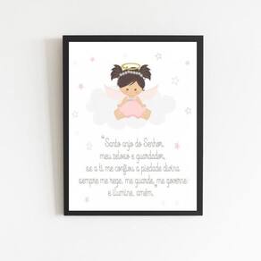 Quadro Santo Anjo Anjinha Menina 24X18Cm
