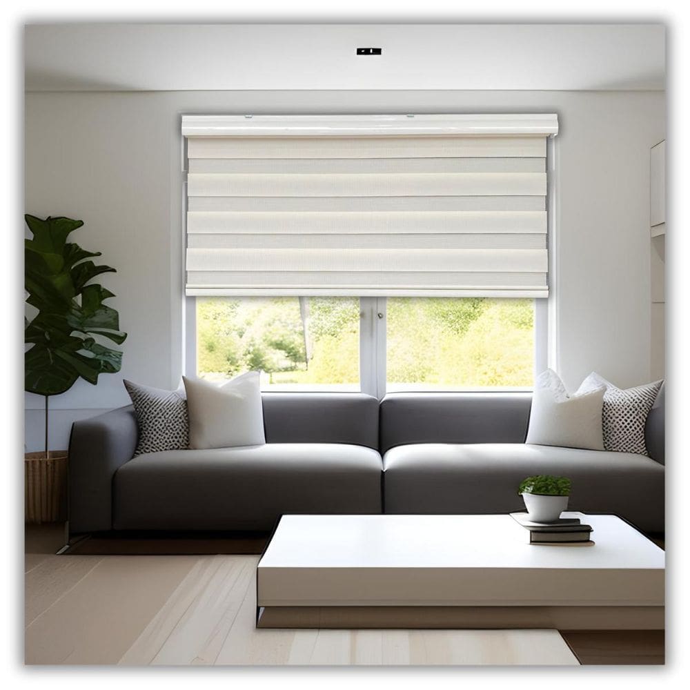 Persiana rolo double vision zebra bege 120 l x 160 a cortina