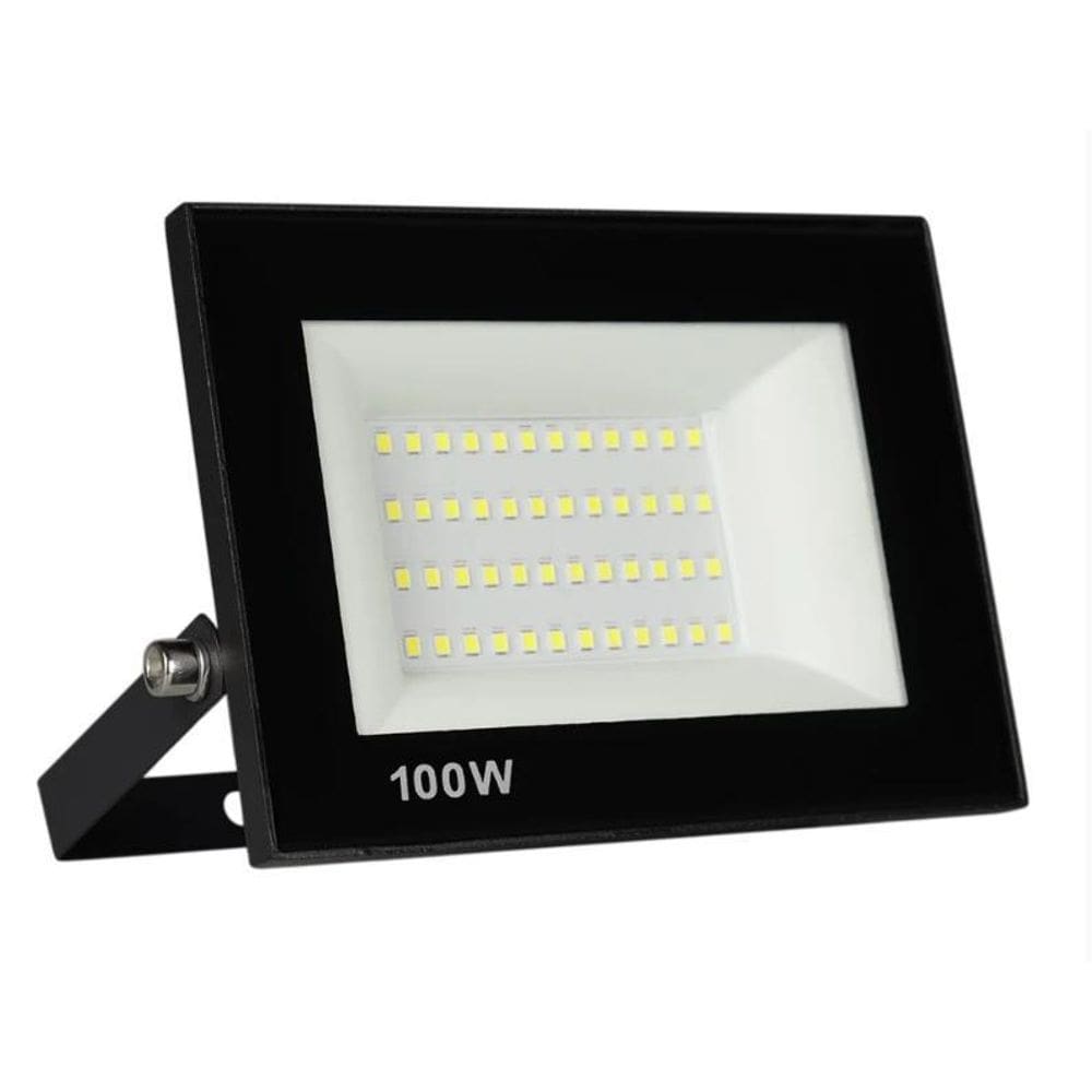 Refletor Holofote Microled Slim 100W Branco Frio