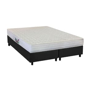 Cama Box Queen: Colchão Ortopédico Herval AG65 Frontier + Base CRC Suede Gray(158x198)