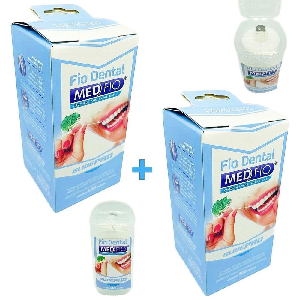 Kit 2 Fio Dental 500M Cada Aroma Menta Encerado Resistente