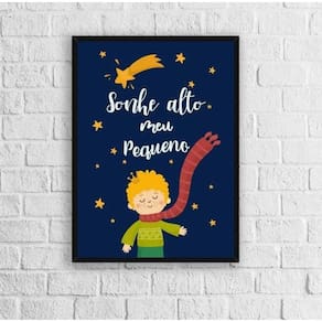 Quadro Infantil Pequeno Príncipe Sonhe Alto 33X24Cm