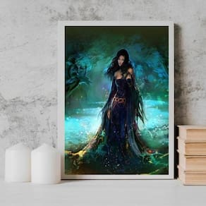 Quadro Pombagira Menina Do Mar 33X24Cm - Com Vidro Branca