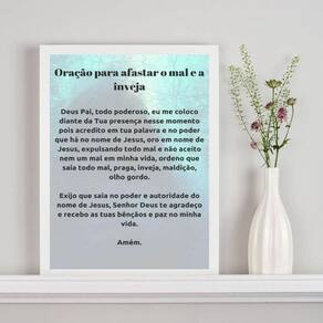 Quadro Oração Contra A Inveja 45X34Cm - Com Vidro