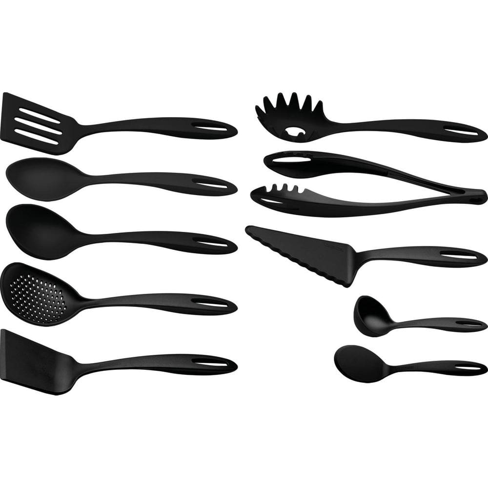 Jogo de utensílios tramontina nylon ability 10 pç preto
