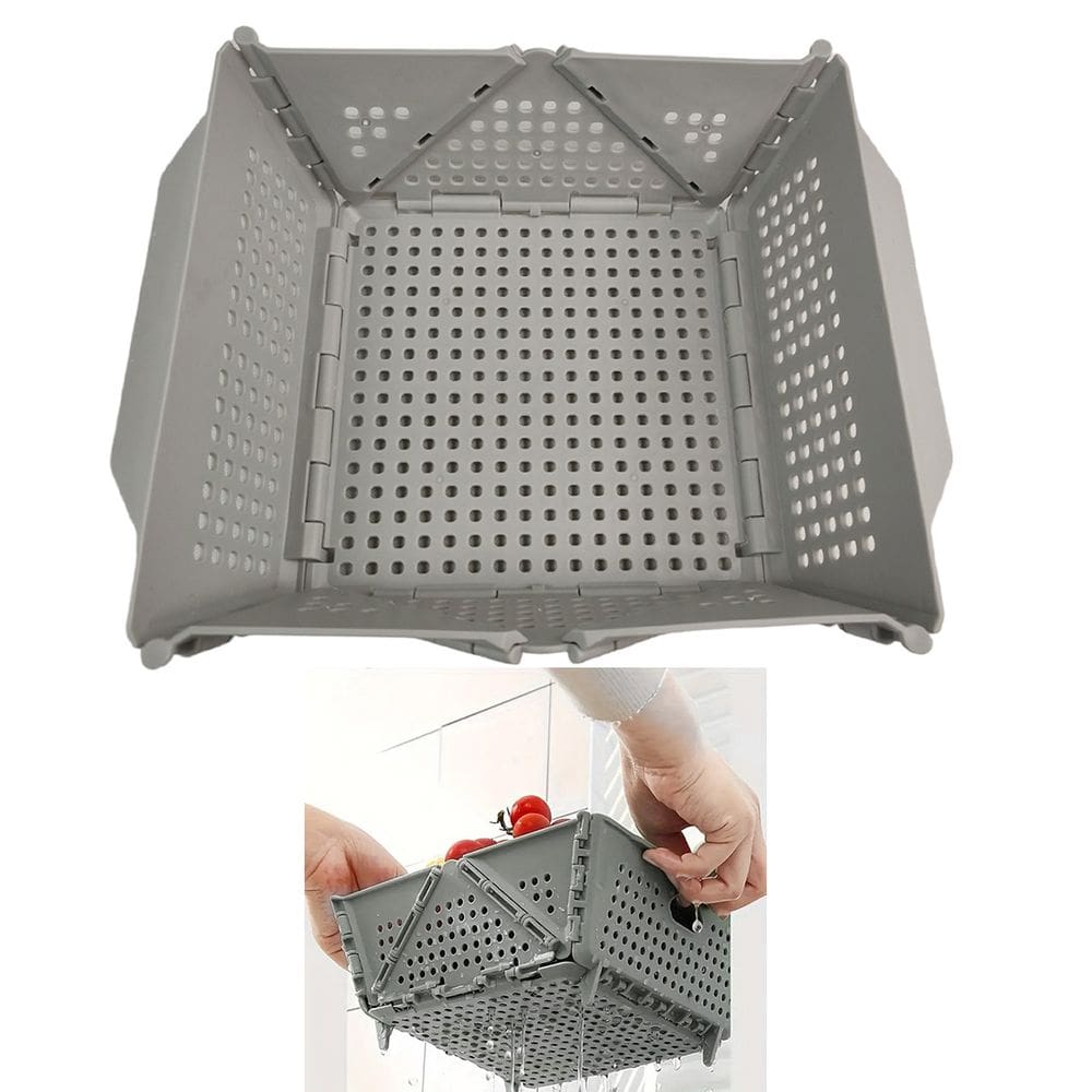 Cesta Secar Frutas Verduras Vegetais Dobravel Porta Objetos Organizador Cozinha Armario Estante Fruteira Mesa Sala Decoraçao Lava Drenagem