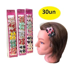 40 un presilha de cabelo tic tac laço infantil