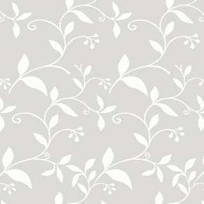 Papel de parede lavável folhas brancas com fundo cinza 3m