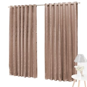 Cortina Jacquard 3,0 x 2,7m Sala Quarto Bege