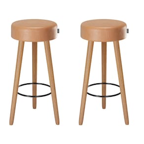 Kit 2 Banquetas Londres Alta 70cm Estofada Amarula - Salaone