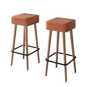 Kit 2 Banquetas Dubai Alta 70cm Estofado Amarula - Salaone