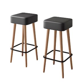 Kit 2 Banquetas Dubai Alta 70cm Estofado Preto - Salaone