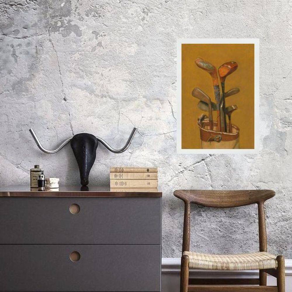 Quadro Tacos De Golf Vintage 33X24Cm
