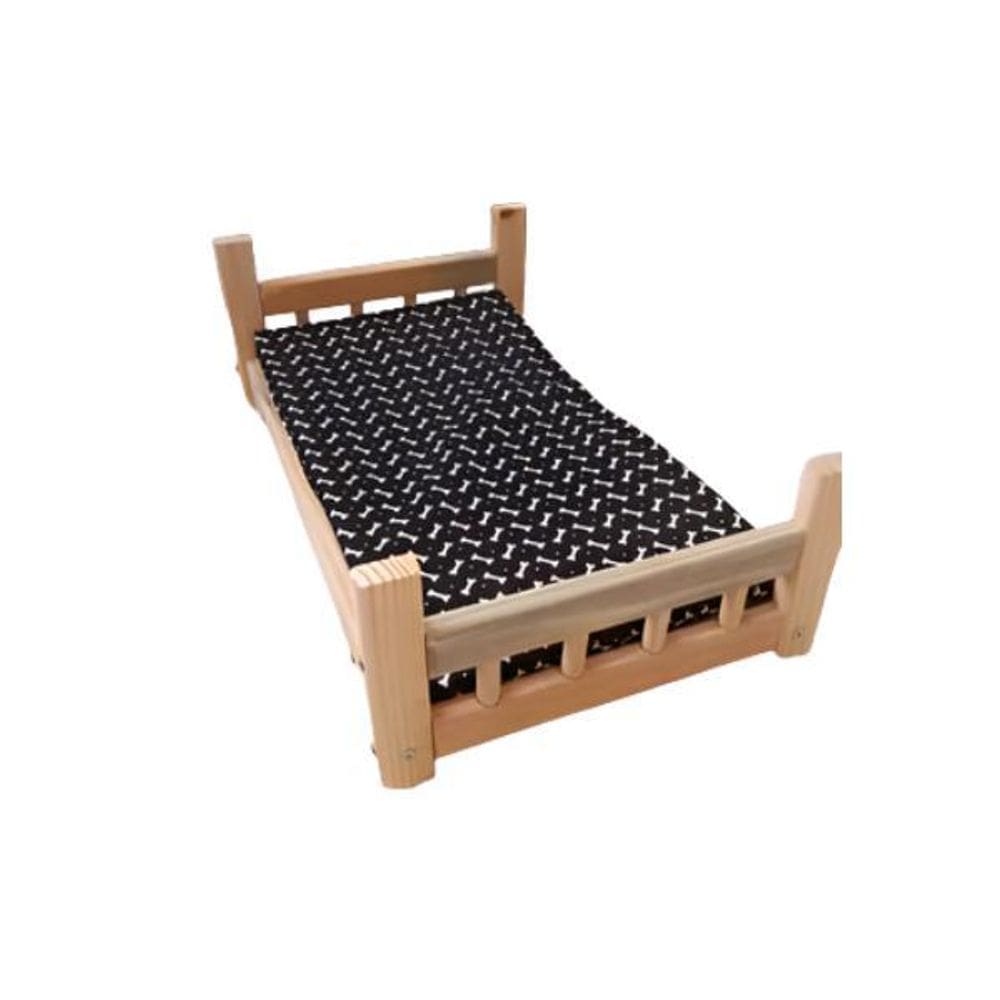 Cama para cachorro de madeira pinus com colchão - compmovel
