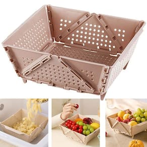 Cesta Secar Frutas Verduras Vegetais Fruteira Dobravel Porta Objetos Cozinha Copa Pia Drenagem Alimentos Comida