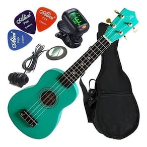 Kit ukulele soprano andaluz verde eletroacústico uks-01 mg