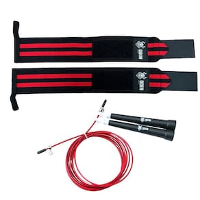 Kit corda de pular rolamento speed rope e munhequeira odin