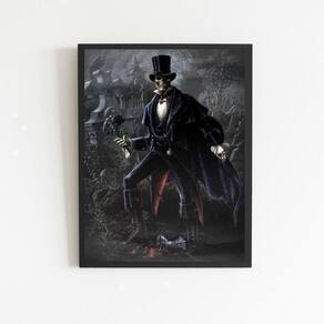 Quadro Umbanda Exú Caveira 45X34Cm - Com Vidro Preta