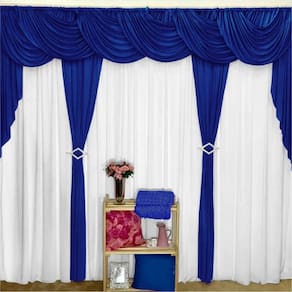 Cortina idealle para varão em malha 4,0x2,60m top azul