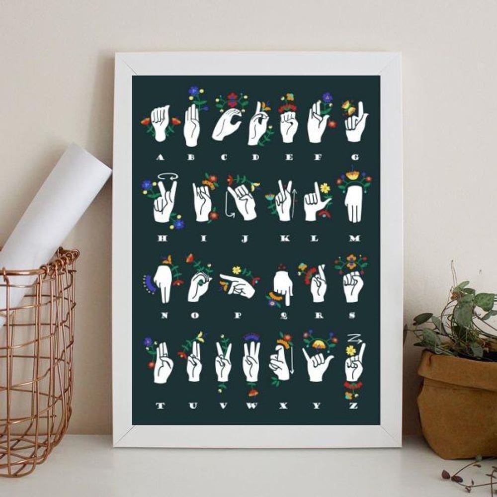 Quadro Alfabeto Manual - Libras 24X18Cm