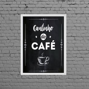 Quadro Escrito Cantinho Do Café 24X18Cm Branca
