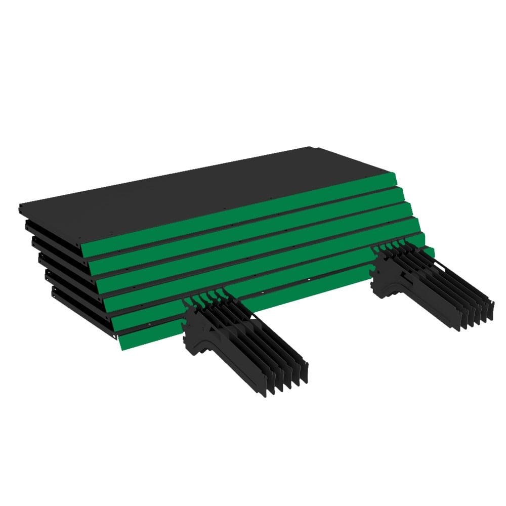 Kit 6 Bandejas Gondola FIT 40 Preto 6X 30x90 Pe Verde