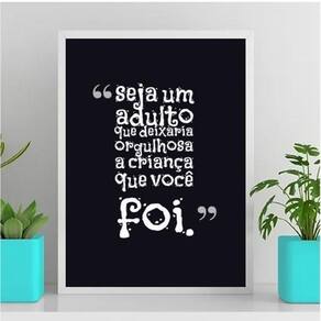 Quadro Seja O Orgulho De Uma Criança 24X18Cm Vidro Branca