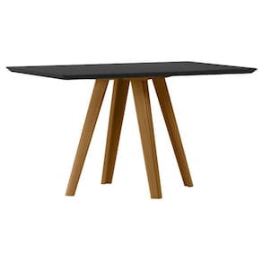 Mesa de Jantar 160x90 cm Mariah com Vidro Ype Preto – New Ceval