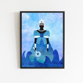 Quadro Decorativo Desenho Iemanjá 24X18Cm - Com Vidro Preta