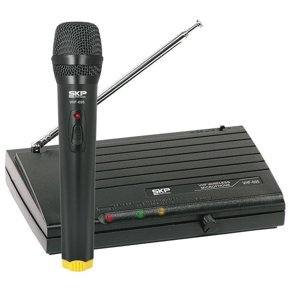 Microfone sem fio de mão, frequencia vhf alcance 50 metros