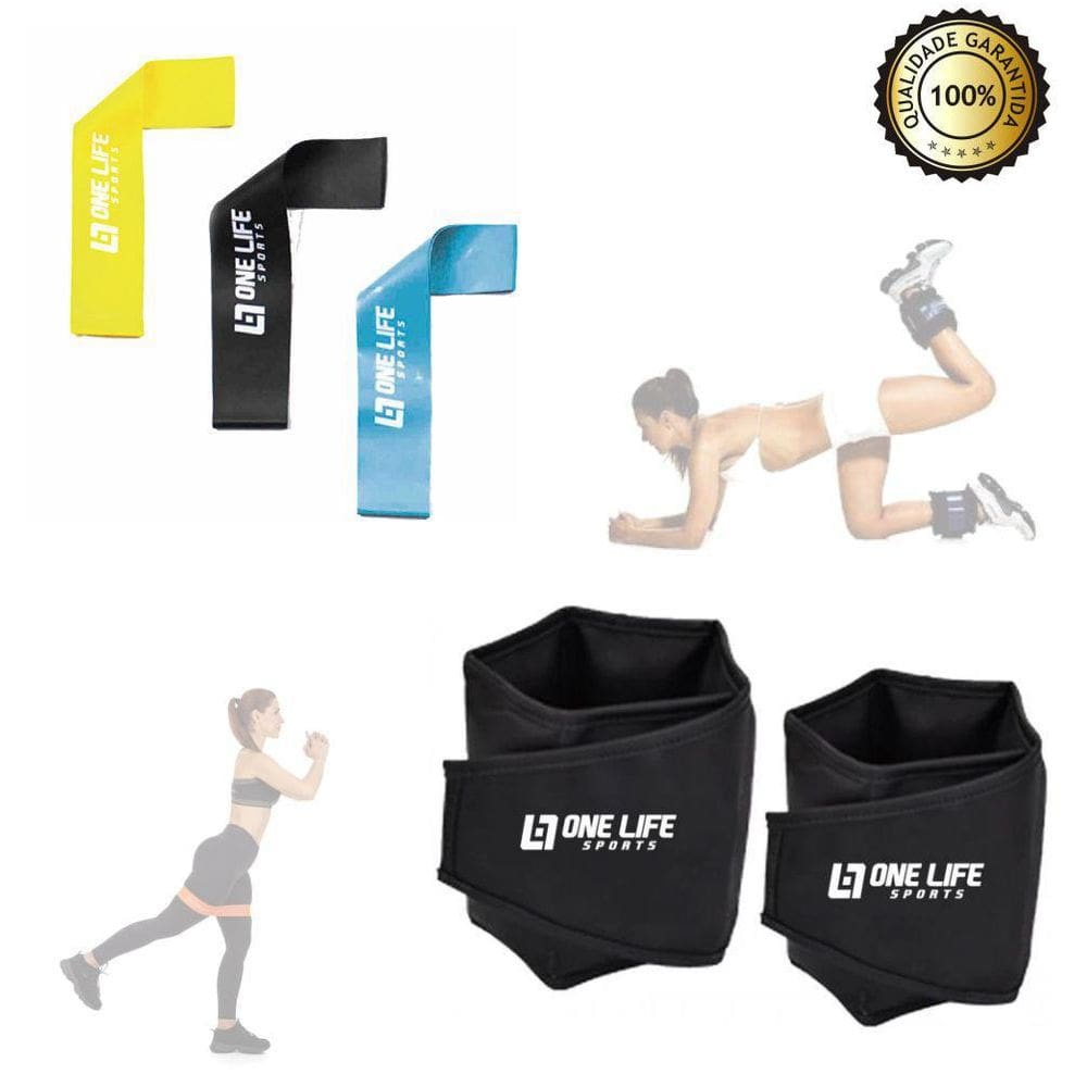 Kit mini band + par de caneleira 3 kg