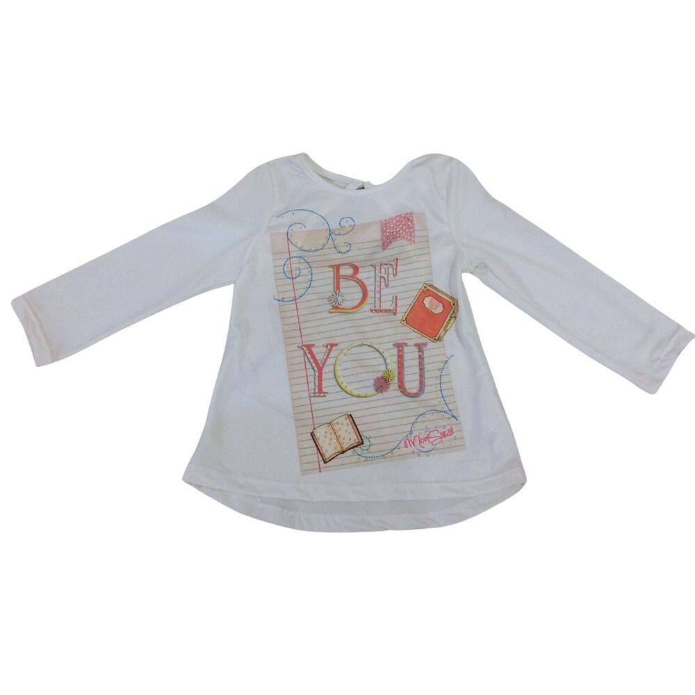 Blusa infantil manga longa brilho Mon Sucrê off white