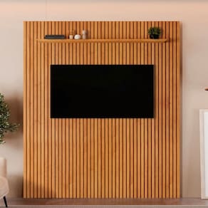 Painel para TV Até 75 Polegadas Paris Ripado 1 Prateleira Naturalle - Mavaular