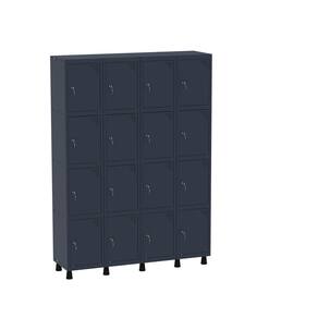 Armário Guarda Volume Locker Roupeiro 16 Portas Aço GRF 504/16 Preto