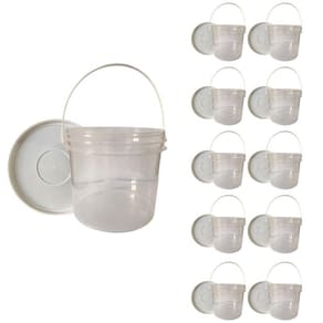 Balde 2.2L Transparente Para Óleo De Cozinha - 10 Pçs