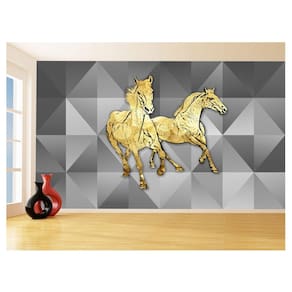 Papel De Parede Animais Pop Art Cavalos Cores 3,5M Pxa381
