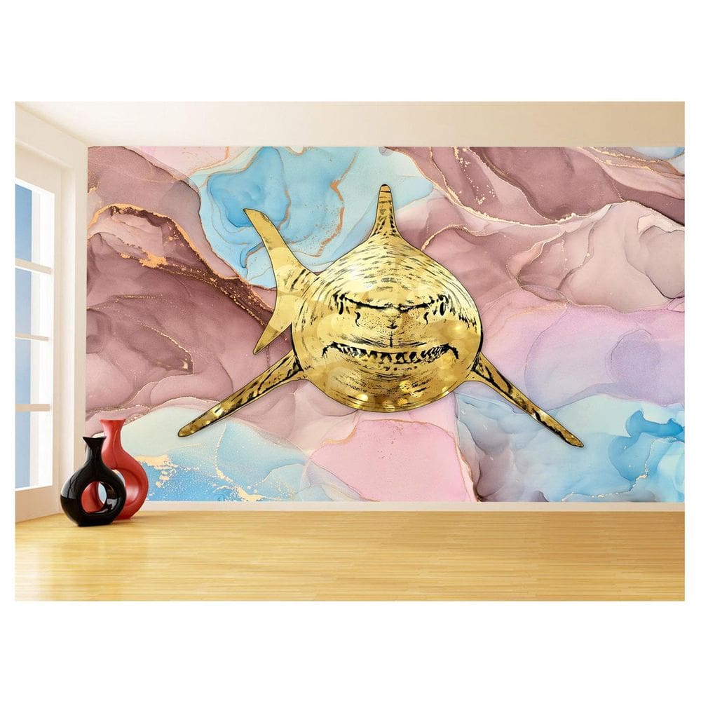 Papel De Parede Animais Pop Art Tubarão Cores 3,5M Pxa544