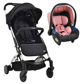 Carrinho De Bebê Zap Metal Prata E Bebê Conforto Touring X