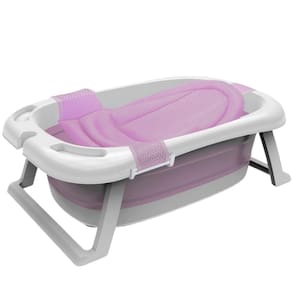 Banheira Bebe Dobrável Portátil Medidor Temperatura E Rede