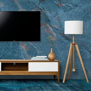 Papel de parede painel 3d mármore calacata azul lavável 3,5m