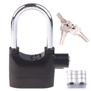 Cadeado alarme sonoro anti-furto 110db moto bike portão