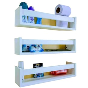 Prateleira banheiro lavabo cosméticos porta xampu 3un 40cm