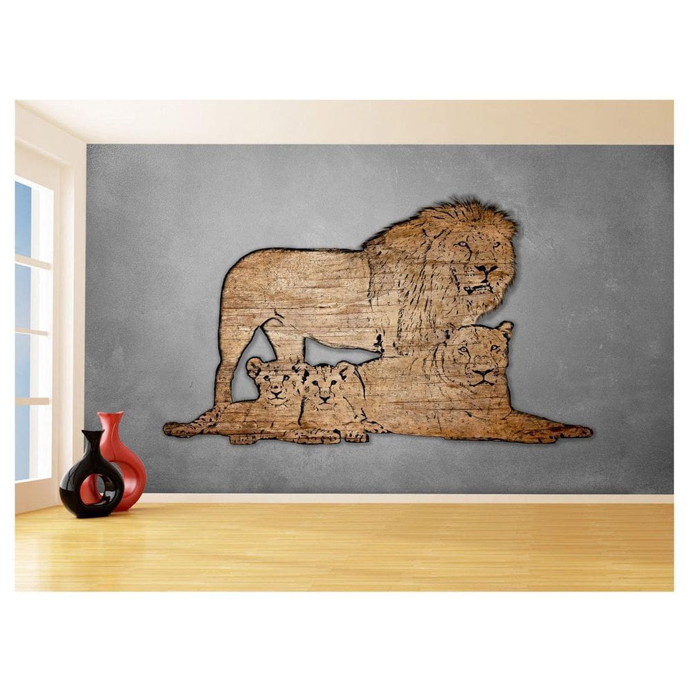 Papel De Parede Animais Pop Art Familia Leões 3,5M Pxa426
