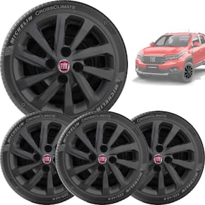 4X Calota Fiat Nova Strada 2021 Aro 14 Preto 167Ca