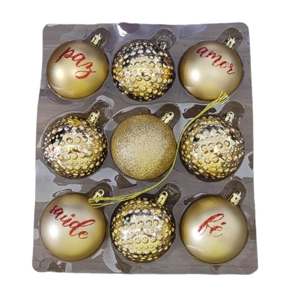 Kit enfeite natal wincy caixa 9 bolas luxo 6 cm