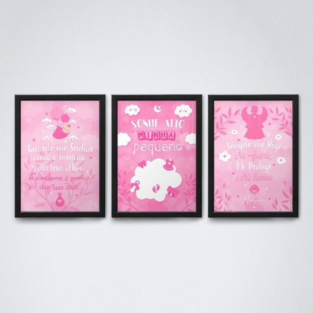 Quadro decorativo família 30x20cm - moldura preta